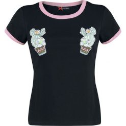 Hell Bunny Cactus Tee Koszulka damska czarny. Czarne koszulki damskie marki Hell Bunny, xl, z aplikacjami, z okrągłym kołnierzem. Za 62,90 zł.