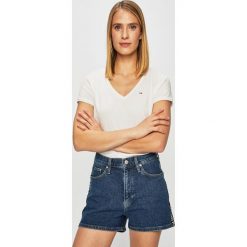 Tommy Jeans - Top. Czarne bluzki damskie Tommy Jeans, s, bez wzorów, z bawełny, bez kołnierzyka. Za 129,90 zł.
