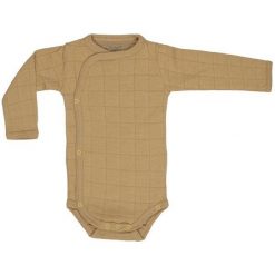 Lodger Body Romper Solid Long Sleeves Honey 62 Musztardowy. Brązowe body niemowlęce Lodger, bez wzorów, z bawełny, bez rękawów. Za 67,00 zł.