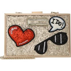 Kopertówki damskie: Love Moschino GLITTER PATCHES BOXBAG Kopertówka oro