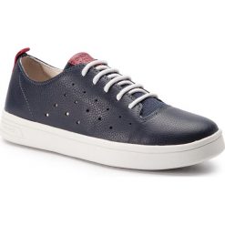 Sneakersy GEOX - J Djrock B. A J925VA 04610 C0405 S Navy/Red. Niebieskie trampki chłopięce marki Geox, bez wzorów, ze skóry, na sznurówki. Za 299,00 zł.