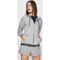 Tommy Hilfiger - Bluza. Szare bluzy damskie TOMMY HILFIGER, s, z nadrukiem, z bawełny, bez rękawów, z kapturem. W wyprzedaży za 299,90 zł.