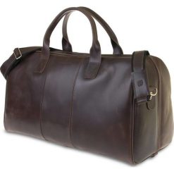 GERONE Ciemno brązowa męska torba ze skóry Podróżna smooth leather. Pomarańczowe torby podróżne marki Brødrene, ze skóry, duże. Za 699,00 zł.