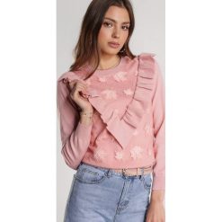 Różowy Sweter Nautiny. Różowe bluzy damskie Renee, s, bez wzorów, casualowe, bez rękawów, bez kaptura. Za 119,99 zł.