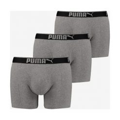 Puma 3-pack Bokserki Szary. Szare bokserki męskie Puma, bez wzorów, z elastanu. Za 137,95 zł.