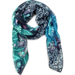 Szal DESIGUAL - 17WAWFE8 5013. Niebieskie szaliki damskie Desigual, z materiału. W wyprzedaży za 139,00 zł.