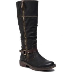Oficerki GO SOFT - 9717-14811B-41R Black. Czarne kozaki damskie GO SOFT, ze skóry ekologicznej, bez obcasa, bez zapięcia. Za 249,99 zł.
