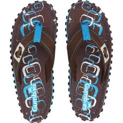 Gumbies - Japonki Islander Spangles. Pomarańczowe klapki damskie Gumbies, w paski, z bawełny, bez obcasa, na obcasie. W wyprzedaży za 49,90 zł.