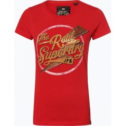 Superdry - T-shirt damski, czerwony. Czerwone t-shirty damskie marki Superdry, xs, z aplikacjami, bez kołnierzyka. Za 149,95 zł.