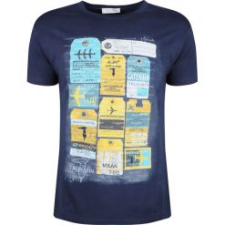 Trussardi T-shirt "Casamassim". T-shirty męskie Trussardi, z nadrukiem, z bawełny, z okrągłym kołnierzem. Za 159,00 zł.