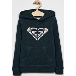 Roxy - Bluza dziecięca 128-140 cm. Niebieskie bluzy dziewczęce marki Roxy, z nadrukiem, z bawełny, z kapturem. W wyprzedaży za 99,90 zł.
