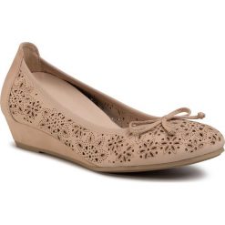 Półbuty CAPRICE - 9-22500-24 Beige Nubu 401. Brązowe półbuty damskie Caprice, bez wzorów, ze skóry, bez obcasa, na obcasie, bez zapięcia. Za 249,00 zł.
