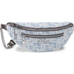 Saszetka nerka Guess Caley Mini HWDH76 74800. Niebieskie nerki damskie Guess, z aplikacjami, bez dodatków. W wyprzedaży za 279,00 zł.