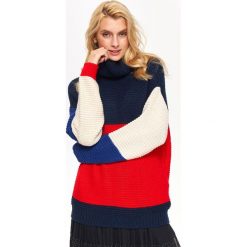 SWETER DAMSKI, KOLOROWY. Niebieskie swetry damskie TROLL, s, bez wzorów, bez rękawów. Za 79,99 zł.