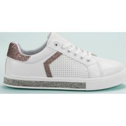 Ideal Shoes białe Buty Sportowe Z Cyrkoniami. Białe buty sportowe damskie Ideal Shoes, bez wzorów, klasyczne. Za 79,00 zł.