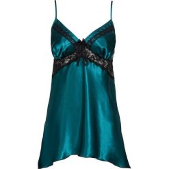 Koszulka nocna bonprix szmaragdowo-czarny. Zielone koszule nocne i halki bonprix, w koronkowe wzory, z koronki. Za 79,99 zł.