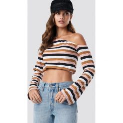 NA-KD Krótki top na jedno ramię - Multicolor. Szare topy damskie NA-KD, bez wzorów, z jersey, bez kołnierzyka. Za 52,95 zł.