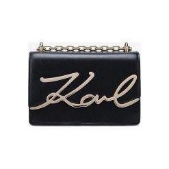 Karl Lagerfeld Signature Small Cross body bag Czarny. Czarne torebki klasyczne damskie KARL LAGERFELD, w paski, ze skóry, bez dodatków. Za 1298,95 zł.