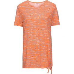 Shirt z nadrukiem, krótki rękaw bonprix nektarynka z nadrukiem. Pomarańczowe koszulki damskie marki bonprix, z nadrukiem, bez kołnierzyka, z krótkim rękawem. Za 37,99 zł.