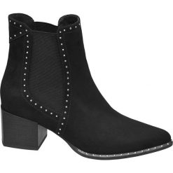 Botki damskie Catwalk czarne. Czarne botki damskie Catwalk, z materiału, bez obcasa, na obcasie, bez zapięcia. Za 159,90 zł.