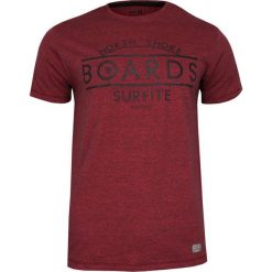 Czerwony T-shirt Męski, Krótki Rękaw -Just Yuppi- Koszulka, z Nadrukiem, z Napisami, w Drobne Paski TSJTYUP10003kol5paski. Czerwone paski męskie Just Yuppi, m, w paski, z tkaniny, casualowe, bez kołnierzyka, krótkie. Za 65,00 zł.
