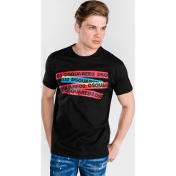 DSQUARED2 Koszulka Czarny. Czarne podkoszulki męskie Dsquared2, m, z nadrukiem, z bawełny, bez kołnierzyka, z krótkim rękawem, krótkie. Za 1119,95 zł.