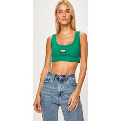 Adidas Originals - Top. Topy damskie adidas Originals, z aplikacjami, z elastanu, z okrągłym kołnierzem. W wyprzedaży za 99,90 zł.