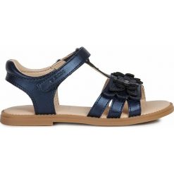 Geox - Sandały dziecięce. Niebieskie sandały dziewczęce Geox, z gumy, bez zapięcia. Za 239,90 zł.