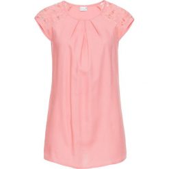 Top bonprix bladoróżowy. Czerwone topy damskie bonprix, w koronkowe wzory, z koronki. Za 74,99 zł.
