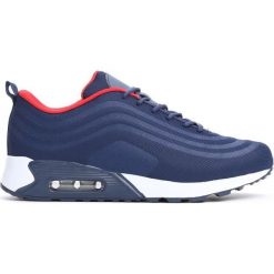 Granatowe Buty Sportowe Living The Dream. Niebieskie halówki męskie Born2be, z materiału, na sznurówki. Za 109,99 zł.