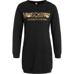 Sukienka dzianinowa Moschino Underwear & Swim A3902 9034. Czarne sukienki damskie Moschino Underwear & Swim, xs, bez wzorów, z elastanu, bez kołnierzyka, bez rękawów. W wyprzedaży za 489,00 zł.