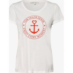 Tom Tailor Denim - T-shirt damski, biały. Białe t-shirty damskie TOM TAILOR DENIM, xs, bez wzorów, z bawełny, bez kołnierzyka. Za 49,95 zł.