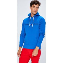 Tommy Hilfiger - Bluza. Niebieskie bejsbolówki męskie TOMMY HILFIGER, m, z aplikacjami, z bawełny, z kapturem. Za 399,90 zł.