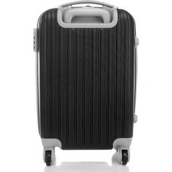 MAŁA WALIZKA PODROŻNA NA KÓŁKACH TRAVEL SUIT POLIWĘGLAN K0024-1C. Czarne walizki producent niezdefiniowany, bez wzorów, z kauczuku. Za 199,90 zł.