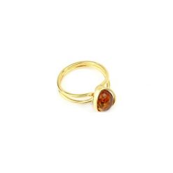 InspiRING Bursztyn Koniakowy Mini złoto. Pomarańczowe pierścionki damskie Brazi druse jewelry, z bursztynem, złote. Za 160,00 zł.