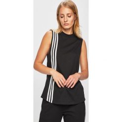 Adidas Performance - Top. Czarne topy damskie adidas Performance, s, z aplikacjami, z bawełny, z okrągłym kołnierzem. W wyprzedaży za 99,90 zł.