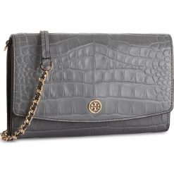 Torebka TORY BURCH - Robinson Embossed Chain Wallet 56641 Zinc 025. Szare torebki klasyczne damskie Tory Burch, z aplikacjami, ze skóry, wizytowe, zdobione, bez dodatków. Za 1529,00 zł.