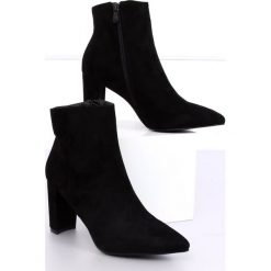 Botki na obcasie czarne NS039P Black. Czarne botki damskie ButyModne, bez obcasa, na obcasie, na zamek. W wyprzedaży za 169,00 zł.