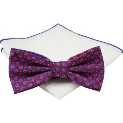 Mucha z poszetką - Chattier, Męska - Deseń w Kwiatki MUCH0435. Muszki męskie Chattier, na imprezę, w paski, eleganckie. Za 44,00 zł.