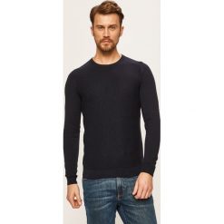 Tom Tailor Denim - Sweter. Niebieskie swetry męskie TOM TAILOR DENIM, s, bez wzorów, z bawełny, z okrągłym kołnierzem, bez kaptura. W wyprzedaży za 149,90 zł.