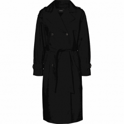 Vero Moda Damski płaszcz VMHAMBORG LONG TRENCHCOAT KI Black (Rozmiar M). Czarne kurtki damskie Vero Moda, m, bez wzorów. W wyprzedaży za 170,00 zł.