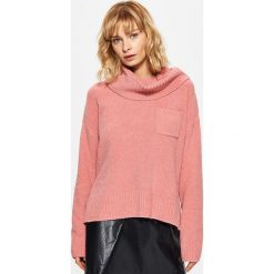 Golfy damskie: Sweter z odwijanym golfem – Różowy