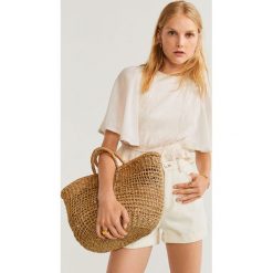 Mango - Bluzka Boho. Bluzki damskie Mango, s, z elastanu, boho, z okrągłym kołnierzem. Za 69,90 zł.