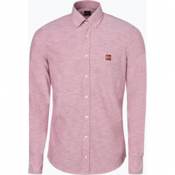 BOSS Casual - Koszula męska – Mabsoot, różowy. Różowe koszule męskie marki BOSS Casual, xxl, z aplikacjami, z bawełny, casualowe, z kwadratowym dekoltem. Za 429,95 zł.