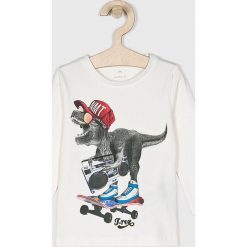 Name it - Longsleeve dziecięcy 80-110 cm. Białe t-shirty chłopięce marki Name it, z nadrukiem, z elastanu, z długim rękawem. Za 49,90 zł.