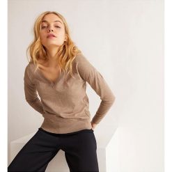 Sweter w kolorze jasnobrązowym. Pomarańczowe swetry damskie Rodier, xl, z bawełny, klasyczne. W wyprzedaży za 122,95 zł.