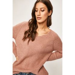 Answear - Sweter. Różowe swetry damskie ANSWEAR, uniwersalny, bez wzorów, z bawełny, bez rękawów, bez kaptura. W wyprzedaży za 79,90 zł.