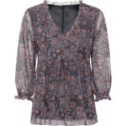 Tunika shirtowa z nadrukiem bonprix antracytowy - paisley. Szare tuniki damskie bonprix, z nadrukiem, bez kołnierzyka, bez rękawów. Za 99,99 zł.