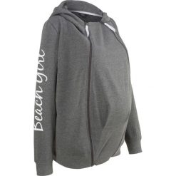 Bluza rozpinana ciążowa z wstawką niemowlęcą na nosidełko bonprix szary melanż. Szare bluzy ciążowe marki bonprix, melanż. Za 69,99 zł.