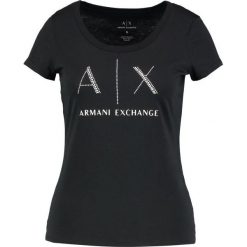 Armani Exchange Tshirt z nadrukiem black. Czarne koszulki polo męskie Armani Exchange, l, z nadrukiem, z bawełny. Za 209,00 zł.
